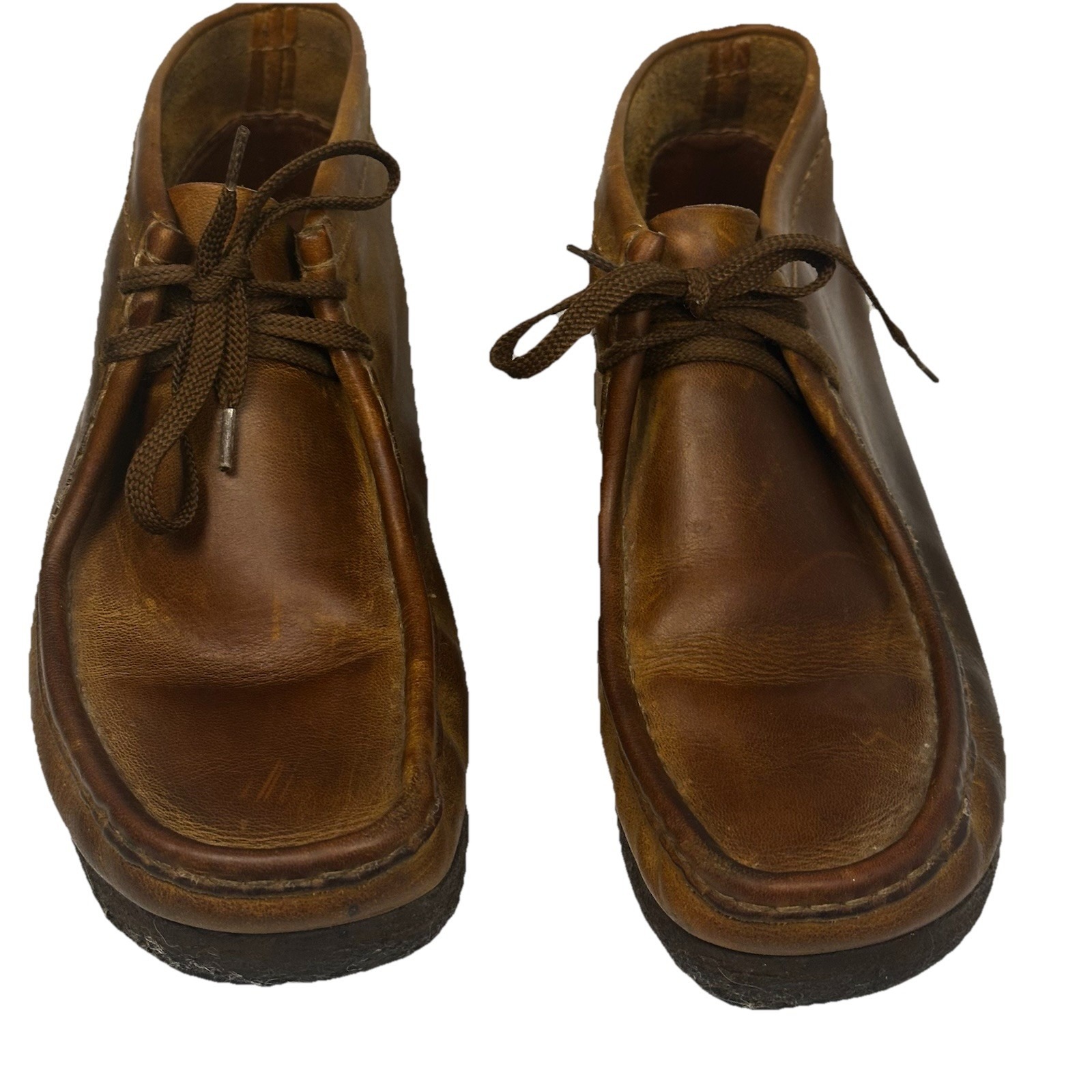 Vintage Clarks Original Wallabee Mens 8.5m Beeswax Brown Crepe Sole Shoes 35425